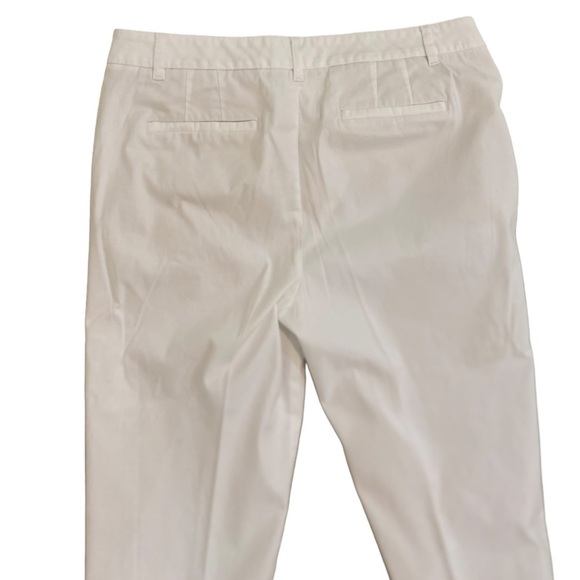 Talbots “the perfect skimmer” white cropped cotton pant button tab on cuff sz 10 - Picture 5 of 9